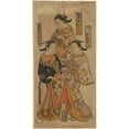thumbnail image 2 of Nishimura Shigenaga 11x18 Black Ornate Wood Framed Double Matted Museum Art Print Titled - Three Beauties of the Period (18th Century), 2 of 5