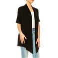 thumbnail image 3 of Women's Short Sleeve Asymmetrical Hem Solid Cardigan, 3 of 7