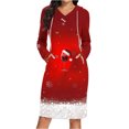 thumbnail image 1 of TIMIFIS Robe Chandail à Capuche Longue Décontractée pour Femme, Robe de Noël Laide, Robe à Capuche Légère à Manches Longues avec Poche, 1 of 6