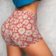 thumbnail image 4 of Fotbe Beige Flowers Shorts Sin Costuras – Shorts Deportivos de Cintura Alta para Mujer, Elásticos para Gimnasio, Yoga, Running o Ciclismo-Medium, 4 of 8