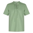 thumbnail image 1 of EQWLJWE Chemise d'Été pour Hommes Hauts de Mode pour Hommes Rétro Couleur Unie Ample Décontractée Chemise à Manches Courtes Hauts à Manches Courtes pour Homme, 1 of 7