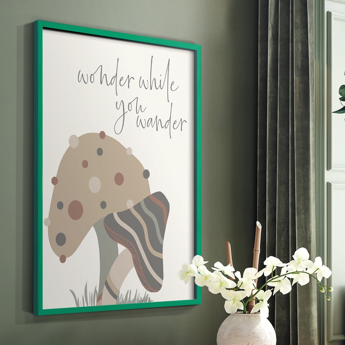 Wonder While you Wander Framed Print - Solid Wood in Single Picture Frame Solid Wood 2 Framed Print