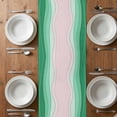 thumbnail image 4 of Table Runner 70 Inches Long for Kitchen Dining, Green Stripes Dresser Scarf Farmhouse, Dining Table Decorations for Wedding/Parties, Light Pink Ombre Simple Abstract Lines 13 x 70 In, 4 of 8