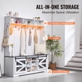 thumbnail image 3 of VEVOR Hall Tree Entryway Bench, LED Coat Rack with Shoe Storage, 59" Wide Mudroom bench with Storage and Seating, Adjustable Shelves and 12 Hanging Hooks, for Mudroom, Entryway, Hallway, 3 of 9
