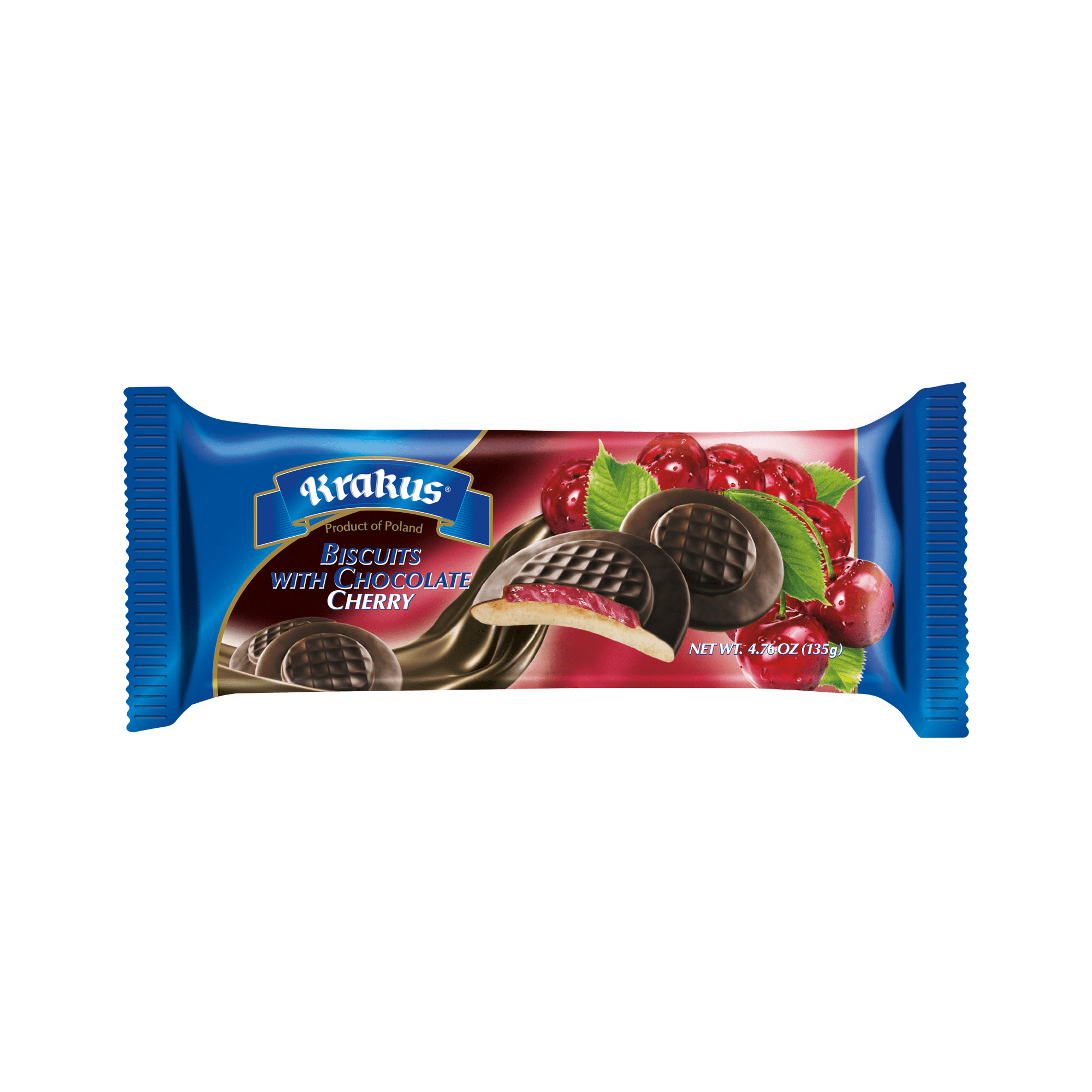 Krakus Chocolate Covered Cherry Biscuits 135g (Jaffa Cakes), 3 pack