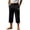 #126Black, variant on Men's Elastic Waist Wide Leg Capris, Comfortable Summer Knee Length Pants with Side Pockets for Casual, Vacation & Everyday Style Army Green XL