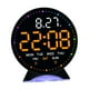 thumbnail image 4 of Reloj despertador digital de mesa con pantalla LED grande, brillo ajustable, para el hogar y Negro Naranja, 4 of 9