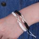 thumbnail image 2 of Pulseras trenzadas KAIYANG ajustables para hombres y mujeres 2 piezas estilo negro y blanco, 2 of 5