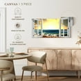 thumbnail image 4 of Elephant Stock Window To Wavy Beach Wall Art - Horizontal Multi Panel Canvas - Living Room Wall Decor - Beach Multi Panel - Yellow And White Decor - 22" x 10", 4 of 4