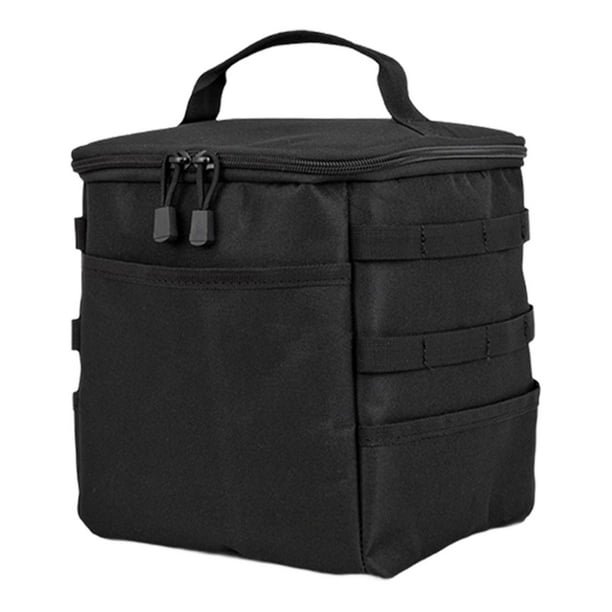 Bolsa de almacenamiento para acampada, elementos esenciales para acampar con asa , bolsa organizadora para barbacoa Negro