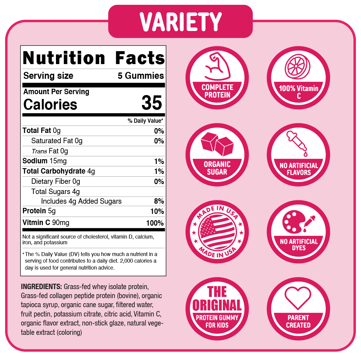 Punchies Protein Fruit Snacks for Kids | Variety | 35 Protein Gummies per Bag | 5g Protein per Serving | 12-Pack - Protein Gummy Bears