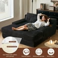 thumbnail image 3 of Garaneeds Chaise Lounge Chair Indoor, Corduroy Upholstered Boneless Couch Reading Chair, Deep Seat Sleeper Couch for Living Room, Dorm, Apartment, No Assembly Required, Black, 3 of 13