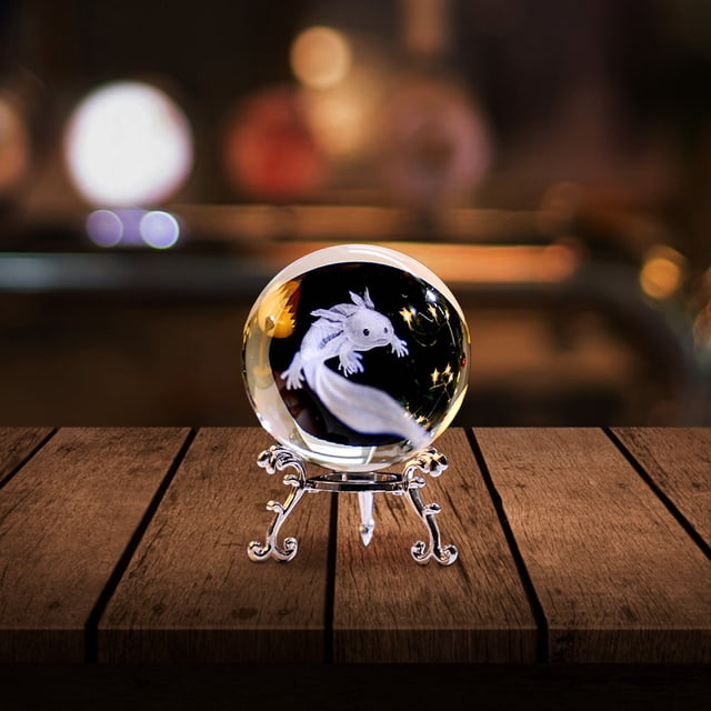 Galaxy Ornament 236 Inch Glass Sphere with Metal Holder Inner Carved Desktop for Home Bedroom Decorative