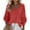 Watermelon Red1, variant on Plebaso Women's V Neck Long Sleeve Tops Oversized Lightweight Solid Color Casual Loose T-Shirts for Women