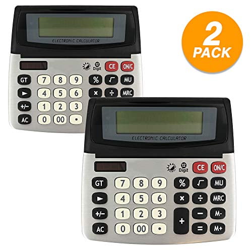 Emraw 12Digit Dual Power Desktop Calculator with Adjustable Display