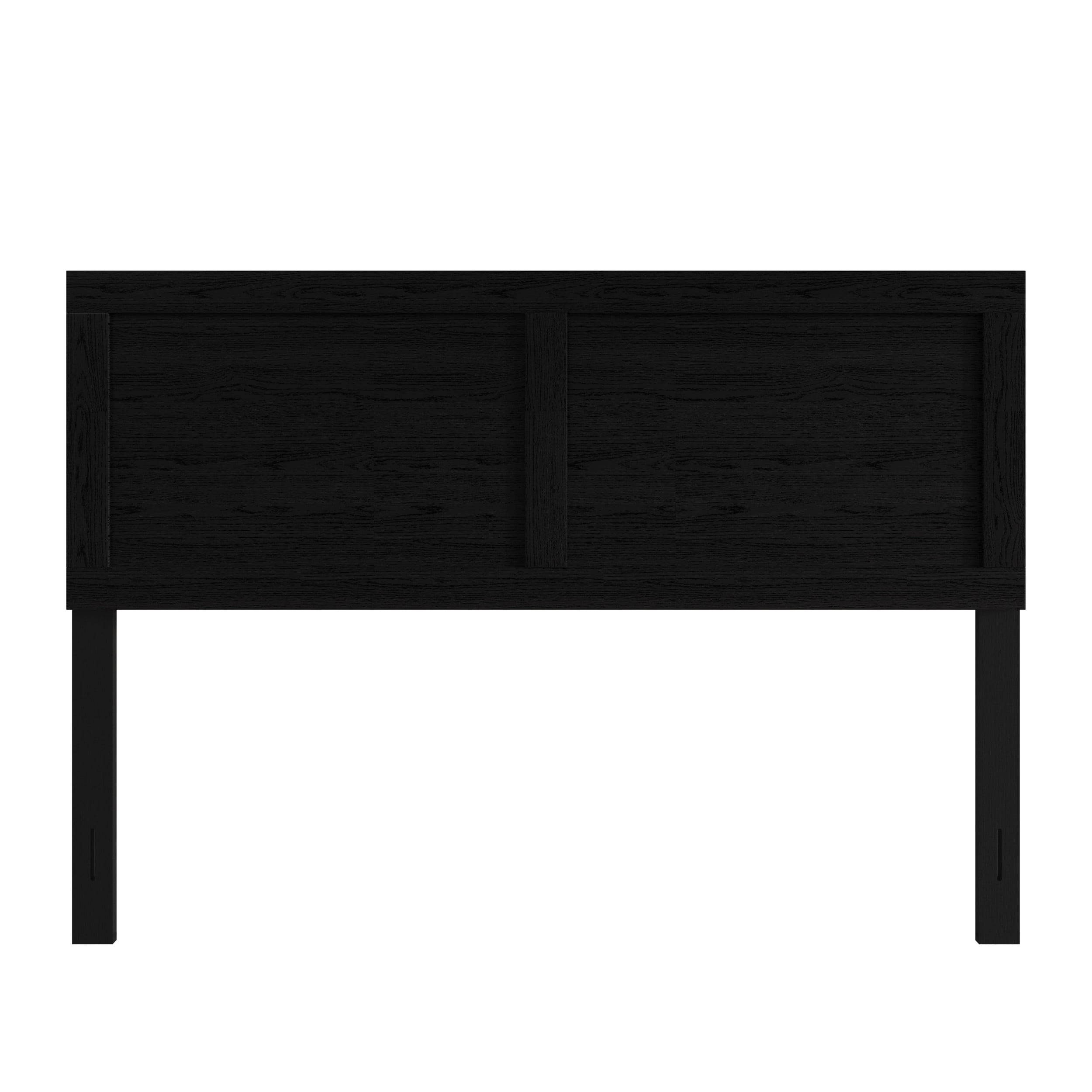 Home Design Yakima Full Headboard with Farmhouse Design, Black, Adjustable Height, Easy Assembly