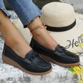 thumbnail image 4 of Willtoo Womens Fashion Wedge Loafer Classic Slip On Soft Sole Driving Business Work Dress Boat Shoes Daily Lightweight Non-Slip Penny Casual Shoes, 4 of 5