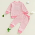 thumbnail image 3 of Baby Girl Knit Outfit Set Farm Animal Embroidery Long Sleeve Top with Striped Pants Two Piece Toddler Fall Clothing for Girls, 3 of 8