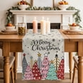 thumbnail image 3 of Beige Christmas Trees Table Runner 60 Inches Long - Winter Xmas Colorful Pine Snowflakes Kitchen Dining Burlap Linen Tablerunner for Small/Round/Square/Wedding/Coffee/Dining Table Party 13 x 60, 3 of 9