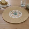 thumbnail image 2 of Placemats Set of 4, Yamaziot 12" Round Placemats Heat Resistant Braid Place Mat, Fabric Woven Washable Dining Table Mats, Mandala Floral Khaki, 2 of 7