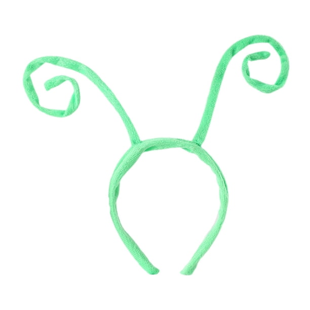 Diadema con antenas de animales, banda elástica para el cabello con dibujos animados para mujeres y niños, ideal para fiestas. Verde