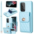 thumbnail image 1 of ELEHOLD Luxury Wallet Case&nbsp;for Samsung Galaxy A13 4G Case Organ Card Slots Holders PU Leather Metal Snap with Crossbody Shoulder Strap Shockproof Elegant Purse Case,blue, 1 of 6