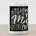 thumbnail image 3 of Saying Ceramic Toothbrush Holder, I Love You to the Moon and Back Lettering Ornaments Illustration, Decorative Versatile Countertop for Bathroom, 4.5" X 2.7", Charcoal Grey and Champagne, 3 of 4