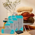 thumbnail image 4 of Rongfmy 1Set Compression Packing Cubes Luggage Organizer Travel Keeping Organized Sky Sky Blue 6Pcs, 4 of 5