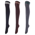 thumbnail image 2 of Lovely Annie Big Girl's Women's 3 Pairs Over Knee High Thigh High Cotton Boot Socks Size 6-9Random L1023-3c16, 2 of 3