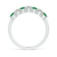 thumbnail image 2 of Angara Natural 0.4 Ct. Emerald with Diamond Non Eternity Wedding Band in Sterling Silver for Women (Ring Size: 3), 2 of 9