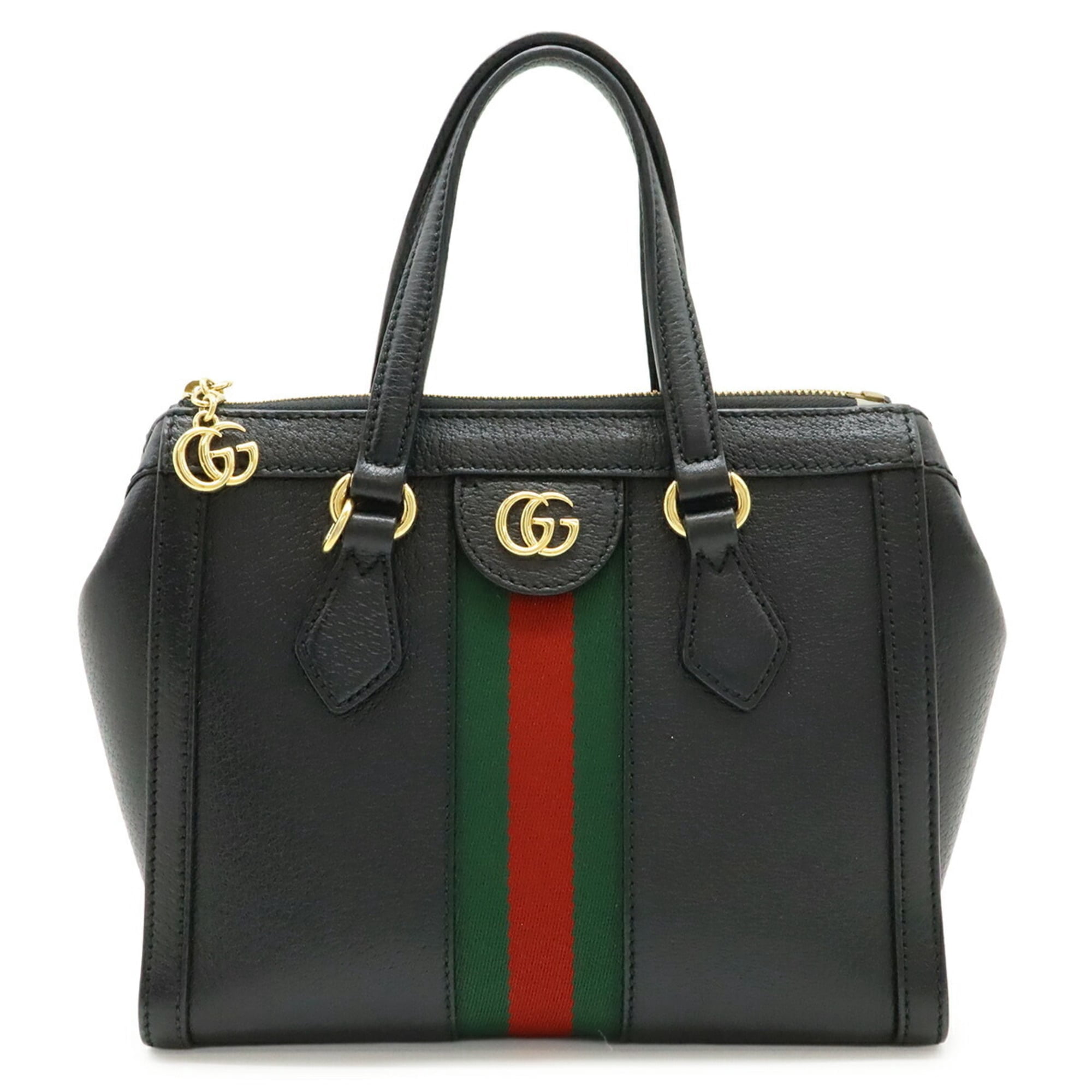 Pre-Owned GUCCI Ophidia Small Tote Bag Handbag Leather Black