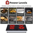 thumbnail image 6 of Advwin 4 Burner Electric Stove Top，24 Inch Built-in Electric Stove Top,6000W Electric Ceramic Cooktop with 4H Timer, Kid Safety Lock and Knob Control, 9 Heating Level,220v(No Plug), 6 of 8