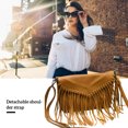 thumbnail image 2 of Bolso de hombro para mujer, con borlas, flecos, sobre, bolso portátil, de piel sintética, bandolera, marrón Advancent AP000973-03, 2 of 7