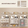 thumbnail image 4 of Distressed White Kitchen Baker's Rack with Power Outlet & Adjustable Shelves - Coffee Bar Station for Living Room & Dining Area (53.9" H), 4 of 7