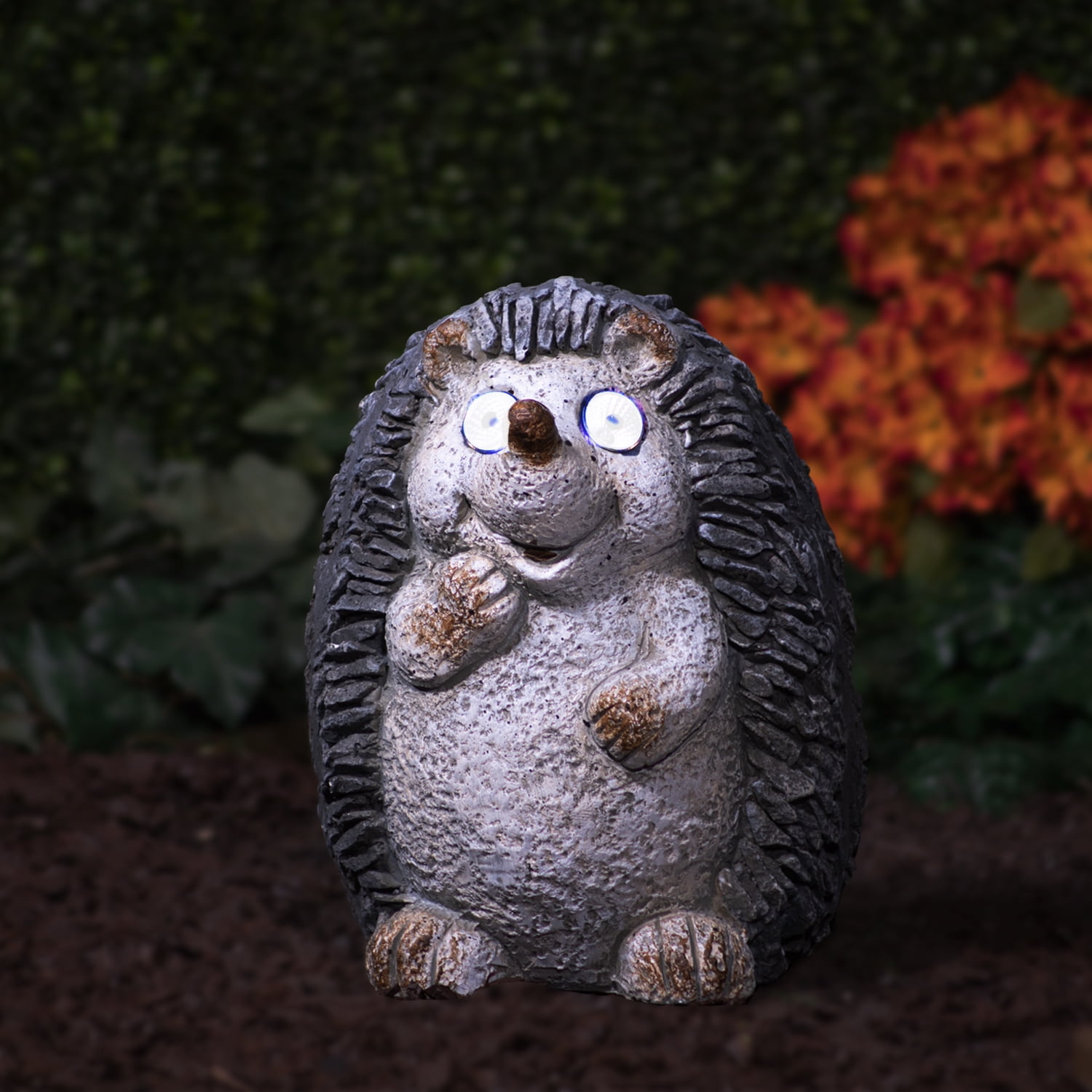 Alpine Corporation 15 Inch Solar Hedgehog Statue
