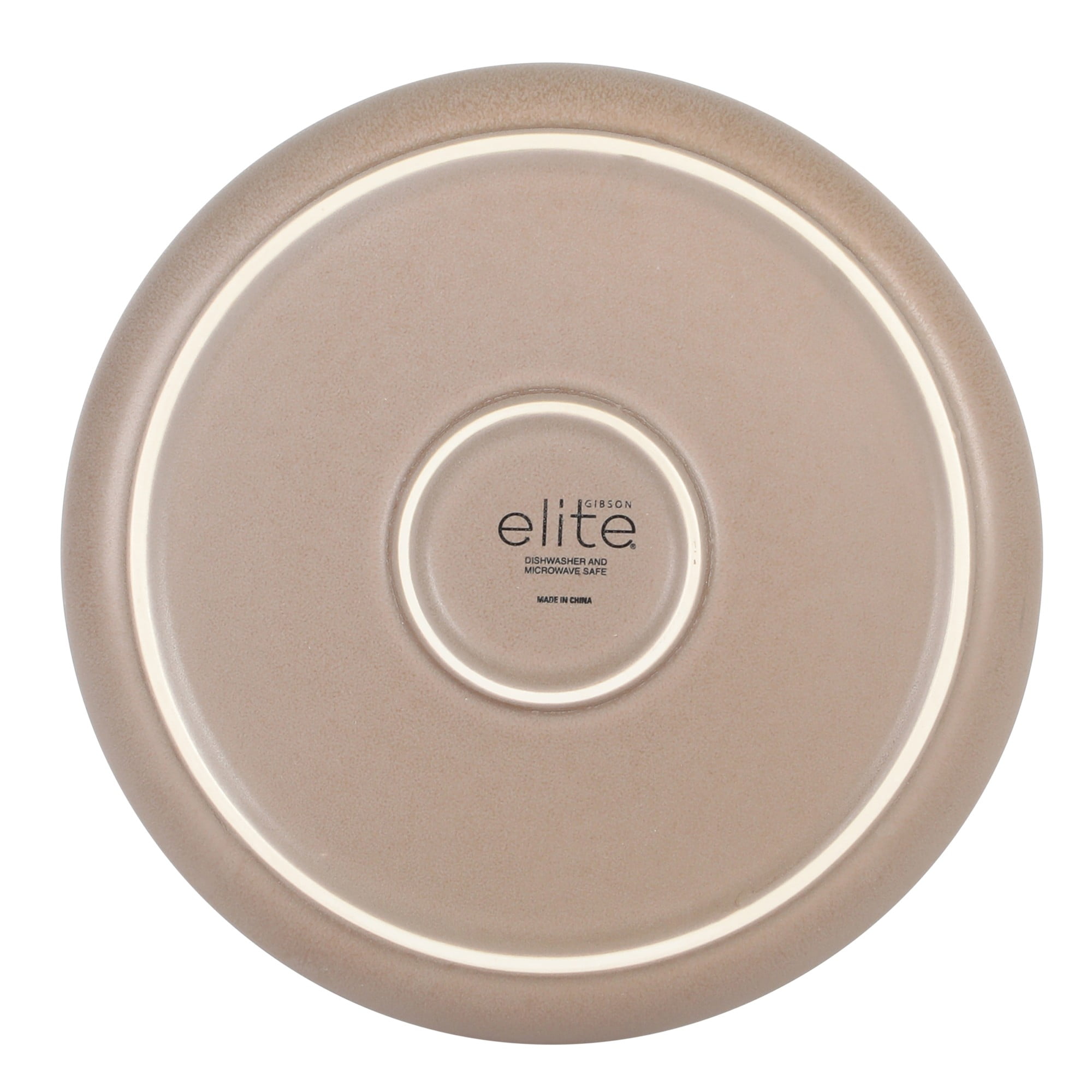 Gibson Elite Laguna Bliss 16 Piece Stoneware Reactive Glaze (Service for 4) Ceramic Plates and Bowls Dinnerware Set - Matte Beige-Gray W/ Terracotta Bottom