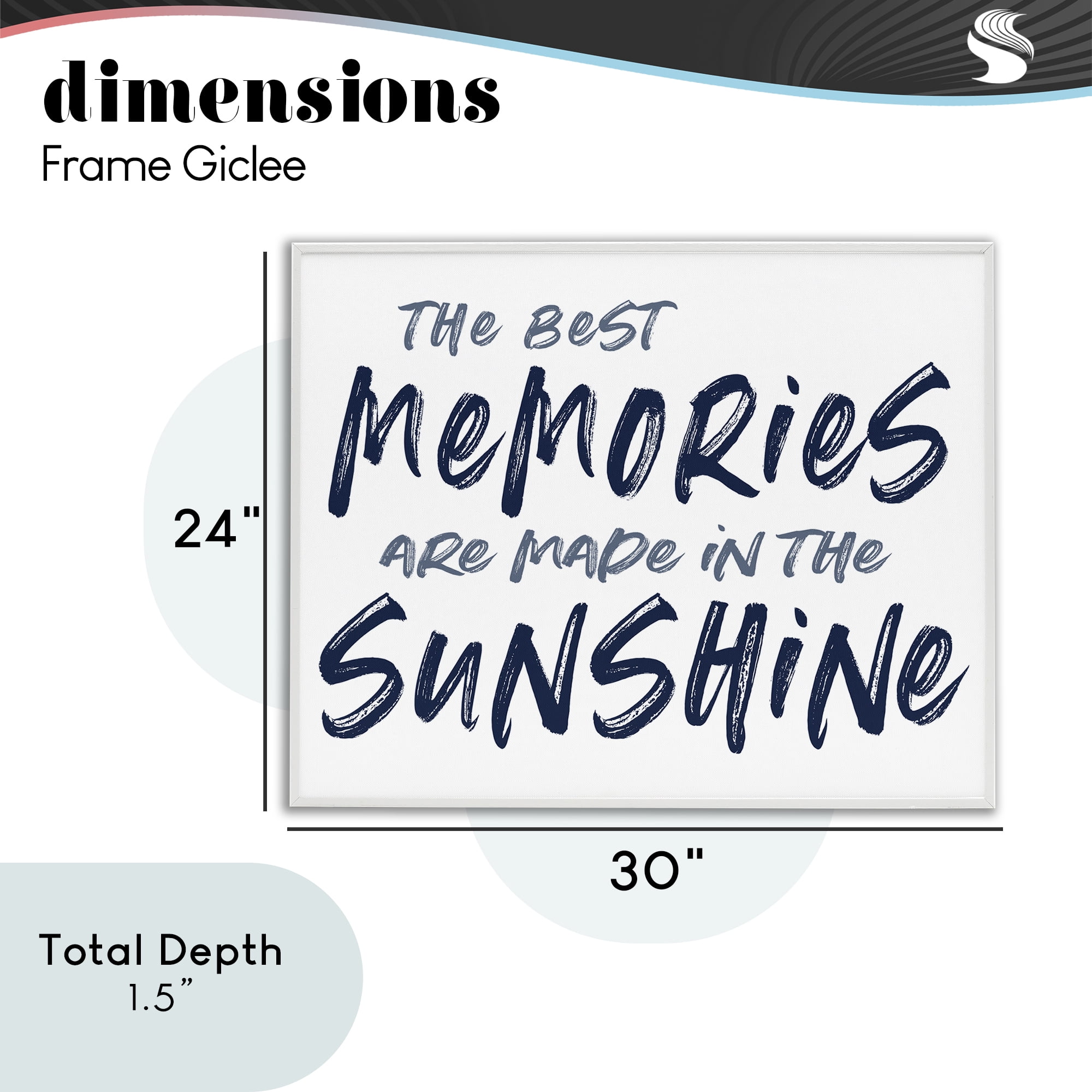 Memories Made In Sunshine White Framed Giclee Art, design by Lettered and Lined