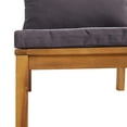 thumbnail image 6 of vidaXL Sectional Middle Sofa with Dark Gray Cushions Solid Acacia Wood, 6 of 6