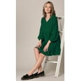 thumbnail image 6 of MBJ WDR2354 Women Short Sleeve Tunic Dress V Neck Casual Loose Flowy Swing Shift Dresses XXL GREEN, 6 of 6