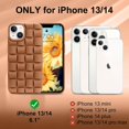 thumbnail image 2 of for iPhone 13 Case iPhone 14 Case Cute 3D Weave Grid Design for Women Girls Soft TPU Silicone Phone Case Raised Bumper Corners Full Protective Case Cover for iPhone 13/14 6.1 inch (Brown), 2 of 13