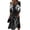 Gray, variant on Women's 3/4 Length Sleeve Halloween Dresses V-Neck A-Line Swing Knee Length Wrap Dress for Halloween Party Fall Clothes