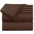 thumbnail image 2 of Extra Deep Pocket 4 Piece Bed Sheet Set – Super Deep Fitted Sheet Fits Mattress from 18-24 inces Depth – Double Brushed Microfiber Sheets with 2 Pillow Cases, Twin, Brown, 2 of 6
