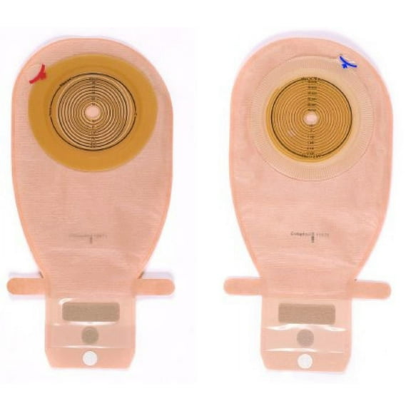 Assura Colostomy Pouch, One-Piece System, 11-1/2 Inch Length, 3/8 to 2-1/4 Inch Stoma, Drainable, Transparent, 10 Count