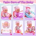 thumbnail image 3 of JoyStone Baby Play Set with 12.5" Doll, Crib, High Chair, 41 Pcs Accessories & 2 Outfits, Pretend Play Toys for Girls Toddlers, 3 of 8