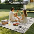 thumbnail image 4 of Vintage Bees Crowns Outdoor Rug 6x9 Ft - Reversible Patio Rug Outdoor Camping Rugs, Rustic Leaves Rings Burlap Washable Indoor Outdoor Area Rugs, Non-Slip Outdoor Carpet Runner for Deck/Porch, 4 of 8