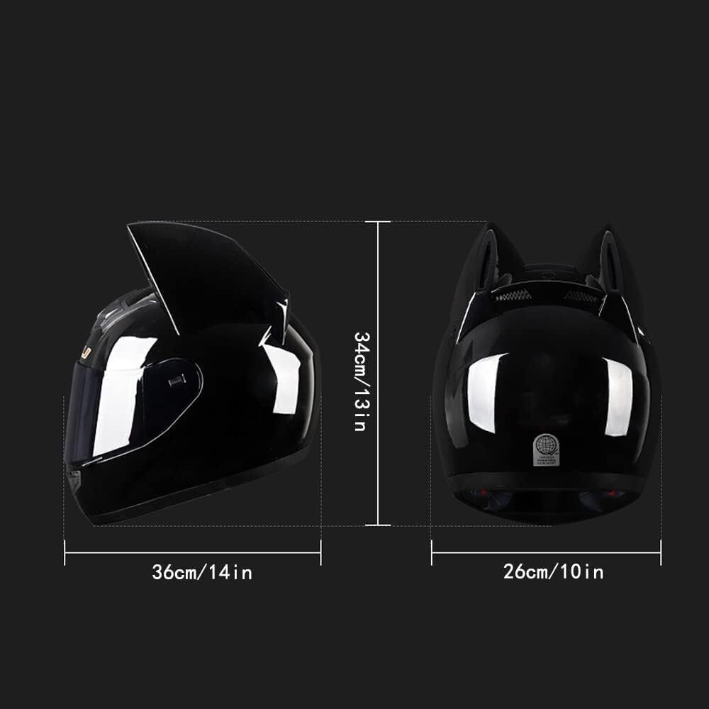 HNJMOTO Personalized Cool Cat Ear Motorcycle Helmet Four Seasons Full Helmet DOT