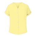 thumbnail image 7 of Blouses for Women Summer V Neck Short Sleeve Button Down Shirts Business Casual Tops Women's Clothing, 7 of 7