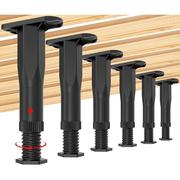 6PCS Adjustable Bed Frame Support Legs ( (8.3"-14.5" ),Frame Center Slats Heavy Support Leg,Extra Durable Furniture Suport Feet,for Frame/Sofa/Dresser/Chair/Table,Legs Furniture Replacement Parts