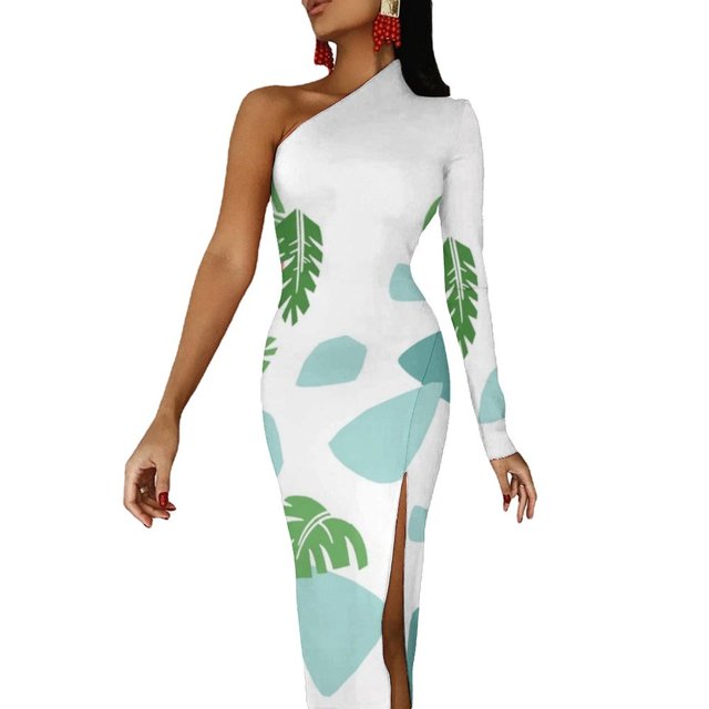 Ivysaur Robe Fendue à Motif Demi-Manches Robes d'Été Femmes 2024 Robe de Bal Robes de Soirée Femmes