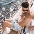 thumbnail image 2 of luoweisi Men's Beach Shorts Quick Dry Swim Trunks with Mesh Lining Marble Texture S, 2 of 5